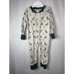 Southern Sass Smocks Hunting Print Sleeper 9-12 M Preowned